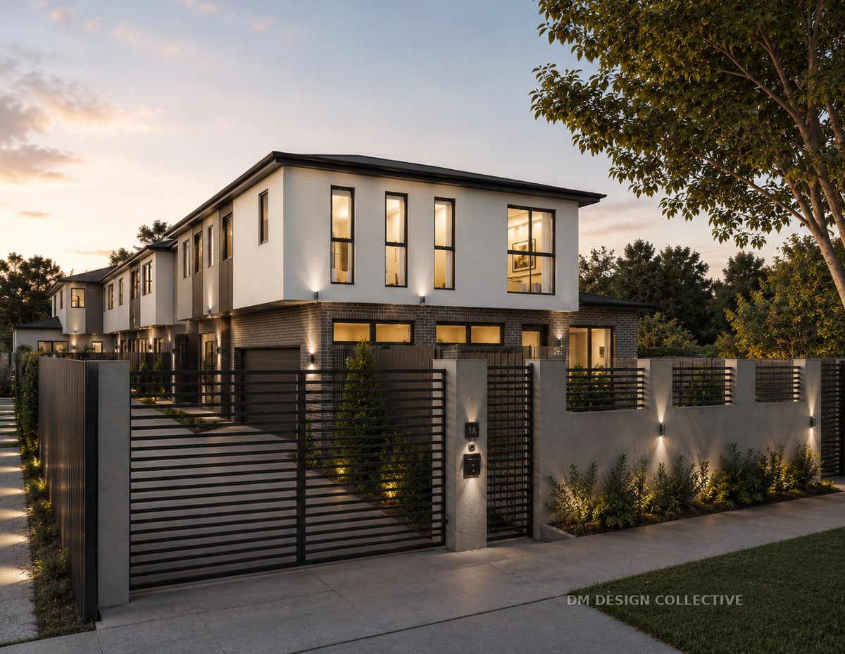 Sandringham triplex render — bayside multi-dwelling development, Buff Road VIC